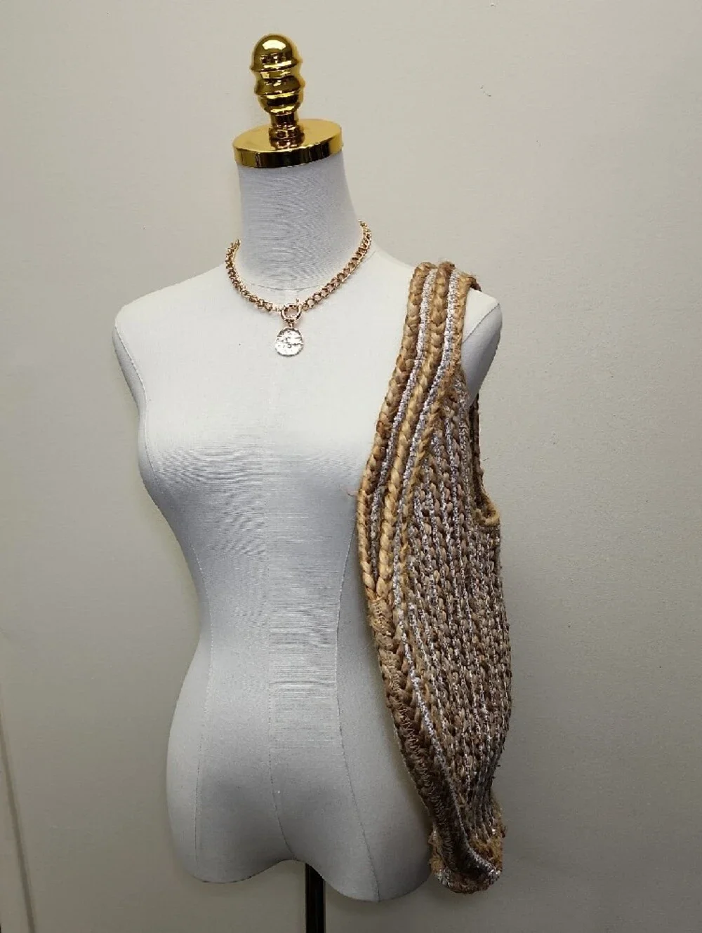 Handwoven Straw Shoulder Tote Bag Boho Beach Resort Natural Tan OS